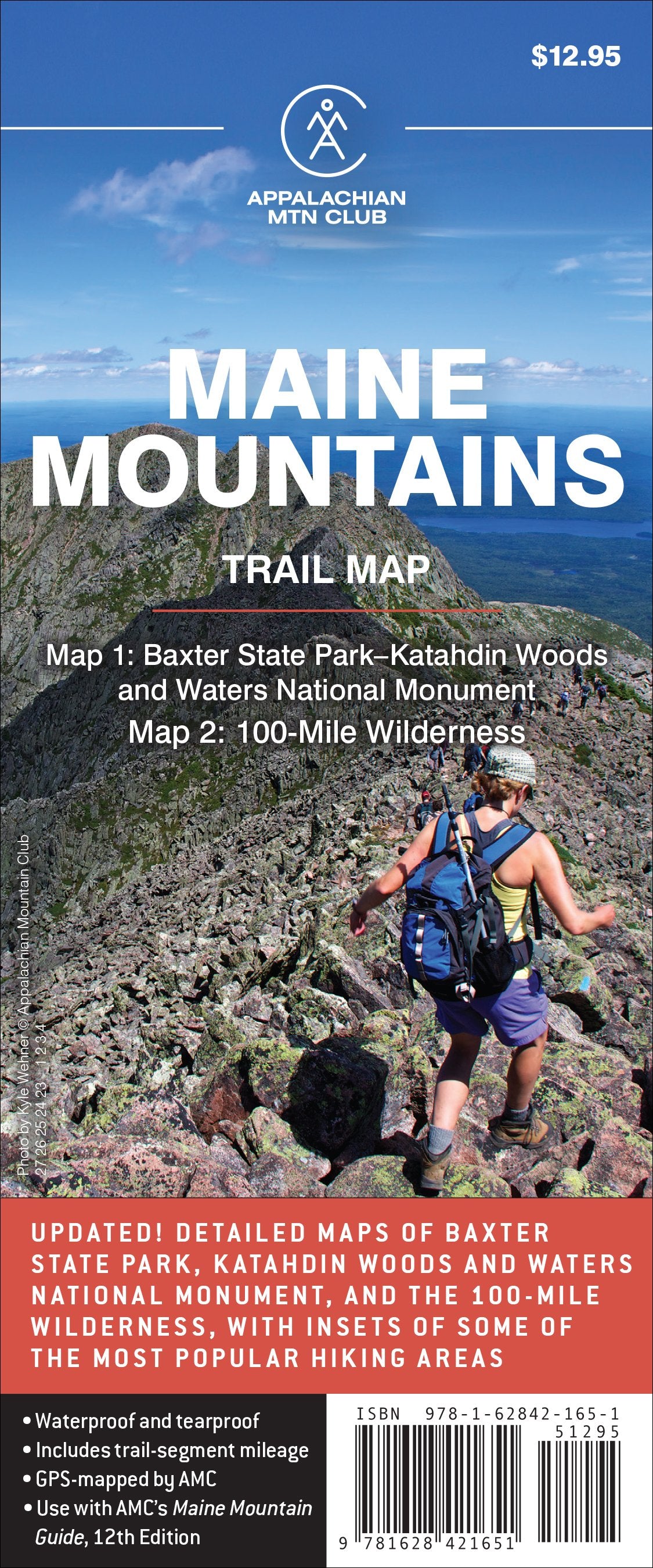 Maine Mountains Trail Map 1-2: Baxter State Park–Katahdin Woods Waters National Monument and 100-Mile Wilderness