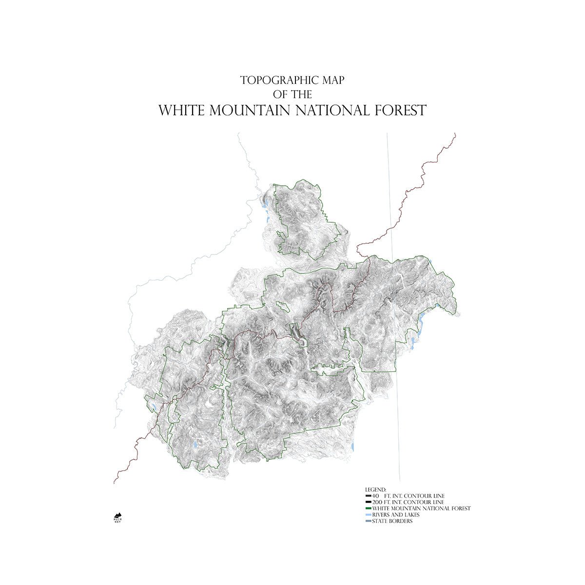 White Mountain National Forest, NH Map