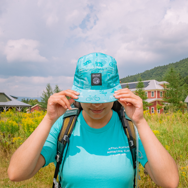 AMC x Skida 5-Panel Flat Brim Hat - Teal - Appalachian Mountain