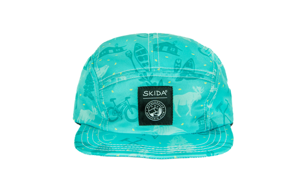 AMC x Skida 5-Panel Flat Brim Hat - Teal - Appalachian Mountain