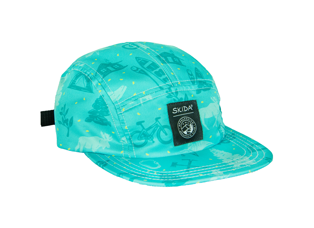 AMC x Skida 5-Panel Flat Brim Hat - Teal - Appalachian Mountain AMC x Skida 5-Panel Flat Brim Hat - Teal - Appalachian Mountain