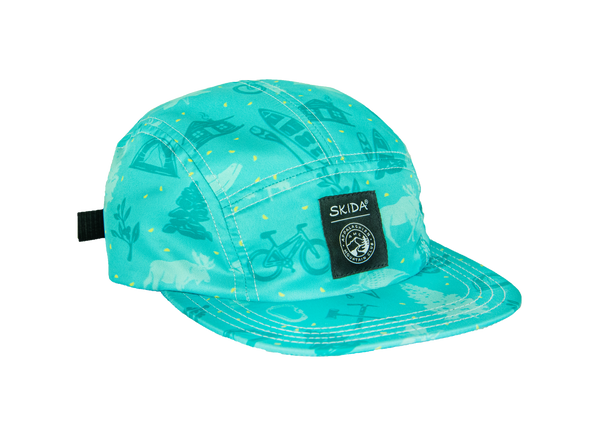 AMC x Skida 5-Panel Flat Brim Hat - Teal - Appalachian Mountain