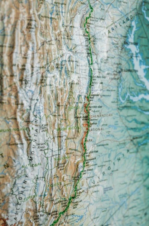 3D Wall Map of the Appalachian Trail (Unframed)