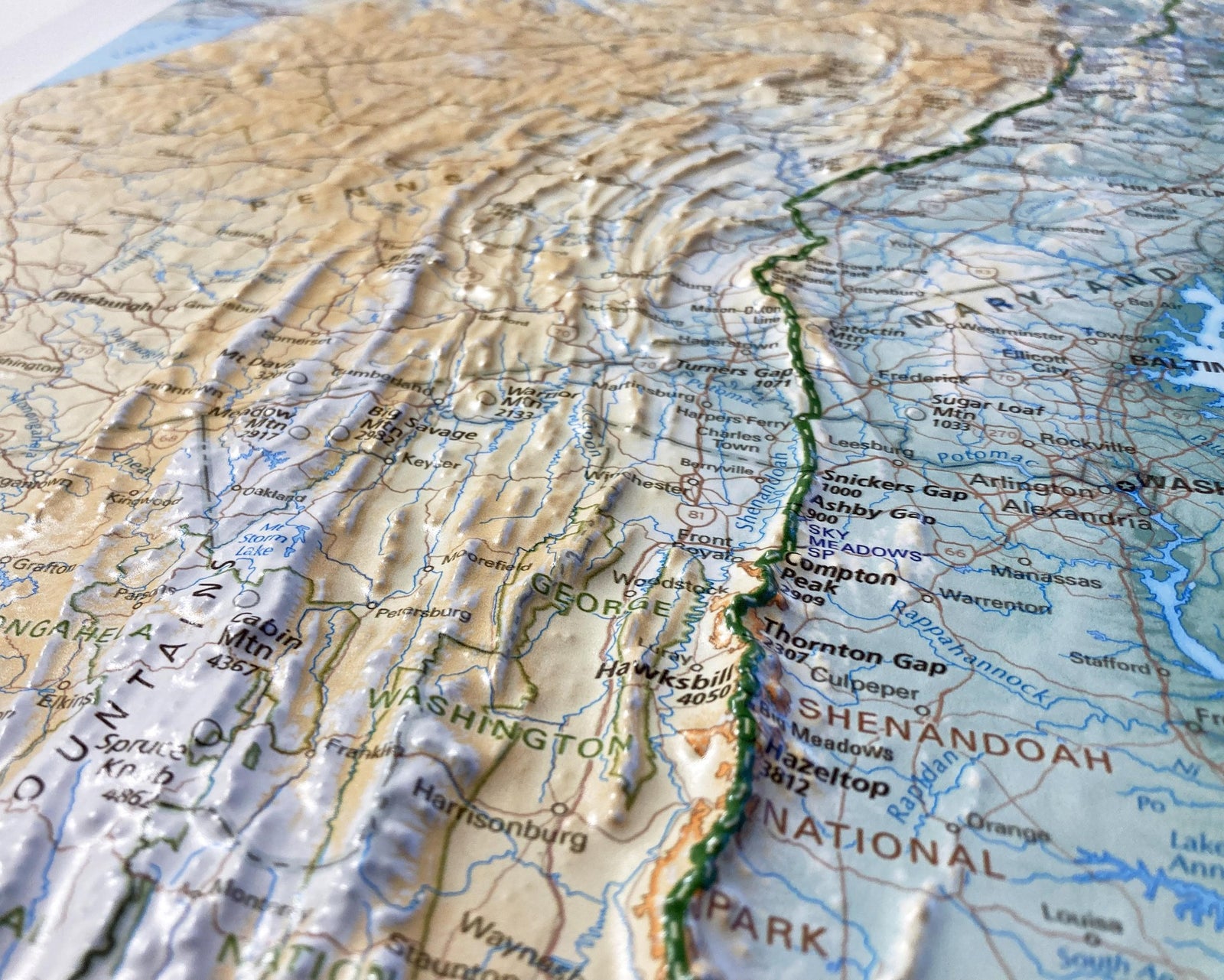 3D Wall Map of the Appalachian Trail (Unframed)