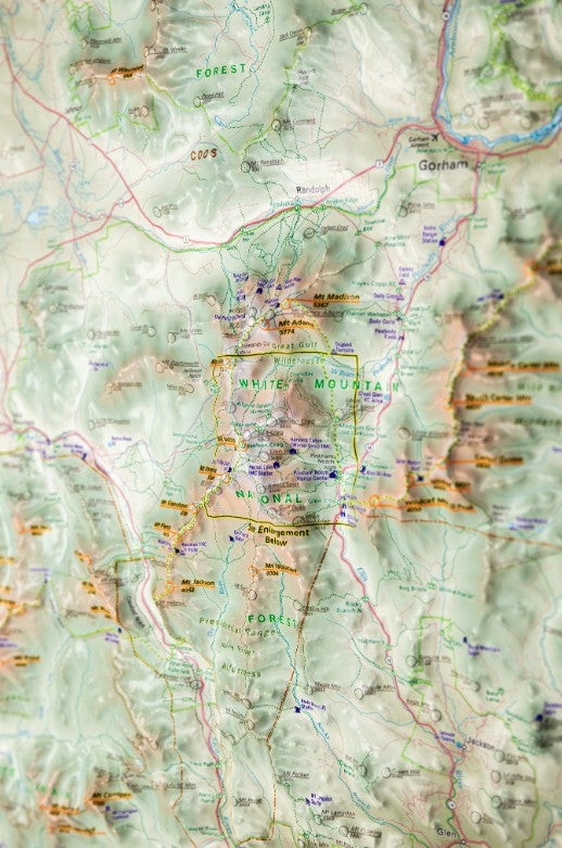 3D Wall Map of the New Hampshire 4,000-Footers